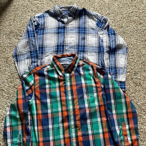 Chaps Button Down Casual Plaid Shirt Bundle - Picture 1 of 6
